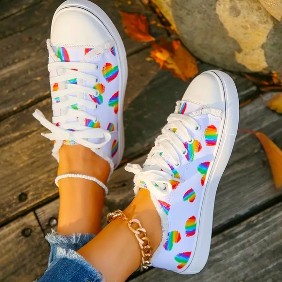Rainbow Heart Canvas Shoes - Picture 5 of 7
